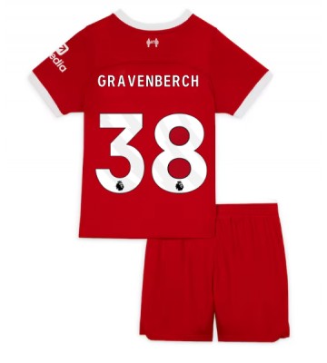 Liverpool Ryan Gravenberch #38 Hjemmebanesæt Børn 2023-24 Kort ærmer (+ korte bukser)